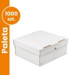 Białe pudełko na wypieki 300x300x100 mm 1000 sztuk paleta
