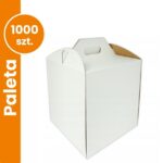 Wysokie białe pudełka na tort paleta hurt 300x300x350 mm