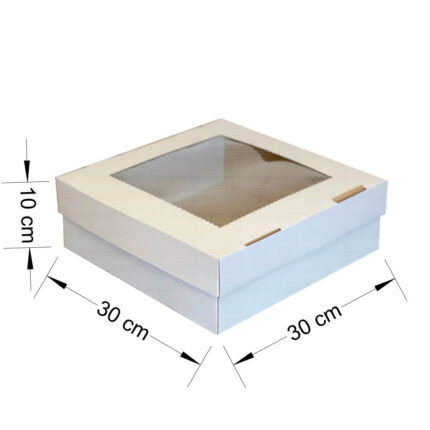 Pudełko na muffiny z oknem 30 x 30 x 10 cm