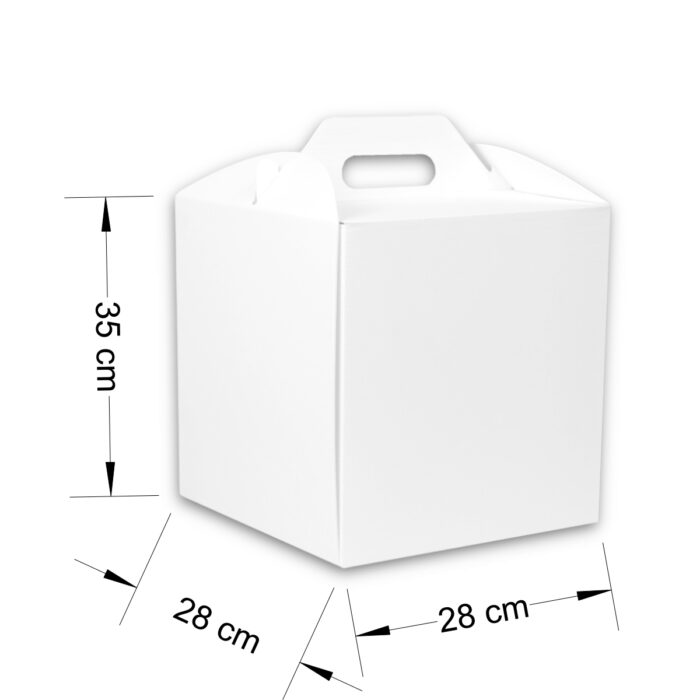 Karton na tort 280x280x350 mm Obustronnie bielony