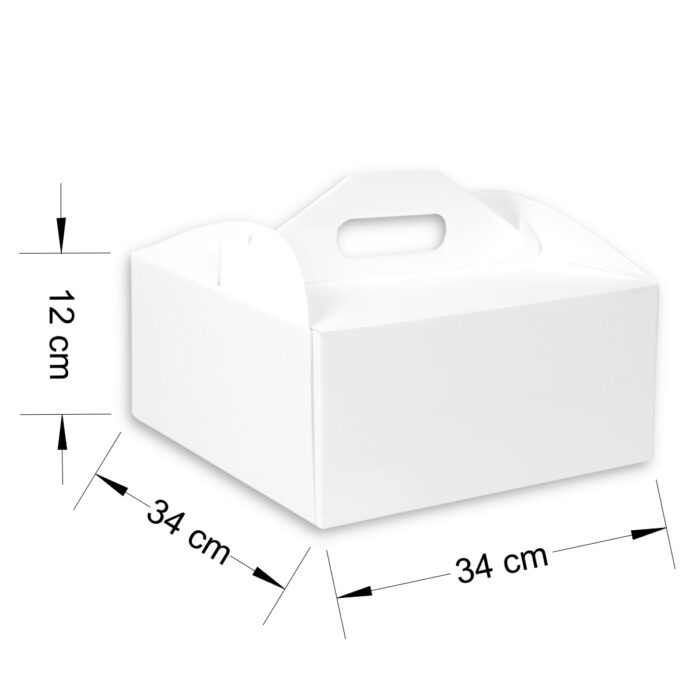 Karton na tort 340x340x120 mm Obustronnie bielony