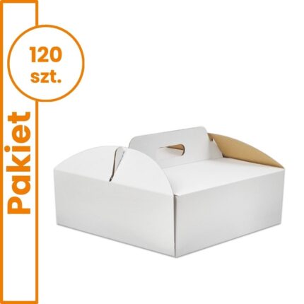 Biały karton na tort i wypieki 260x260x120 mm - 120 sztuk